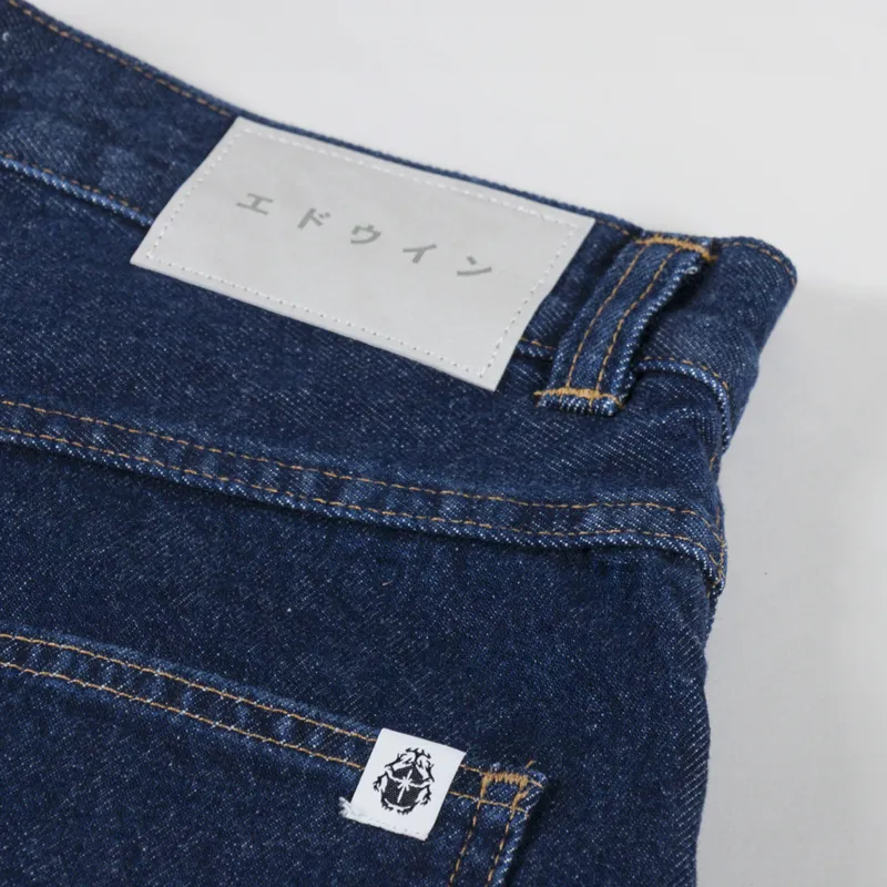 Edwin Worker Shorts Blue Dark Marble Wash-5