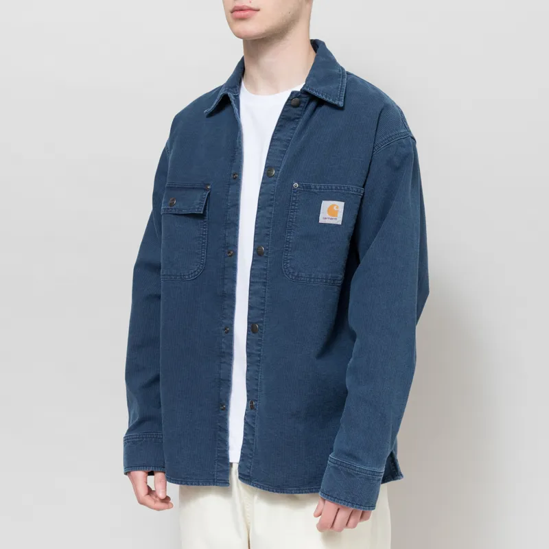 Carhartt WIP Parrish Shirt Jac Blue Stone Washed-1