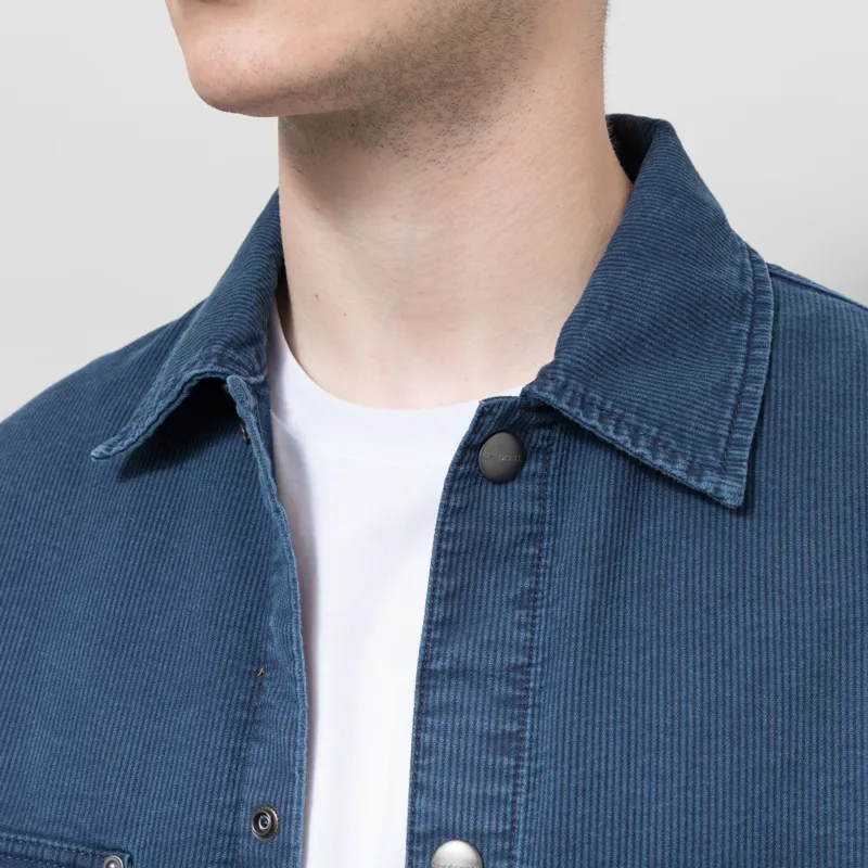 Carhartt WIP Parrish Shirt Jac Blue Stone Washed-3
