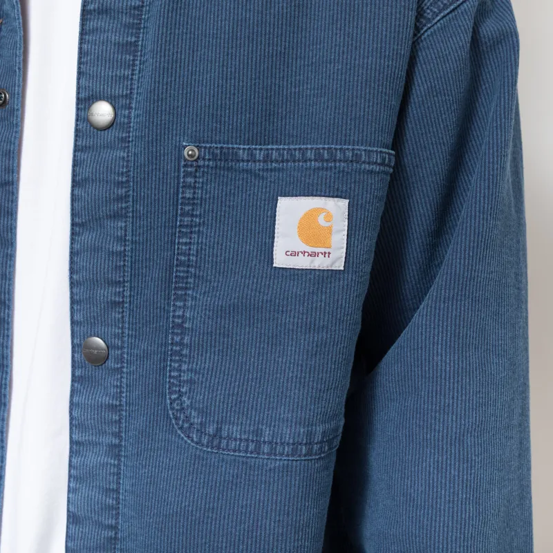 Carhartt WIP Parrish Shirt Jac Blue Stone Washed-5