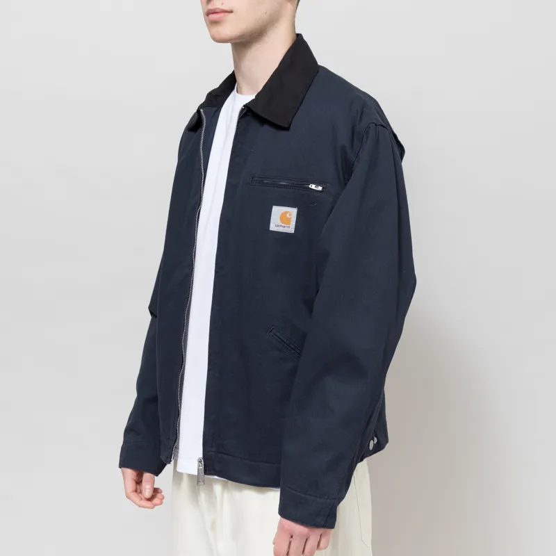 Carhartt WIP OG Detroit Jacket Deep Night Black Rinsed-1