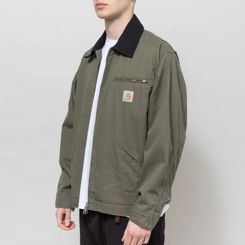 Carhartt WIP OG Detroit Jacket Leaf Black Rinsed-1