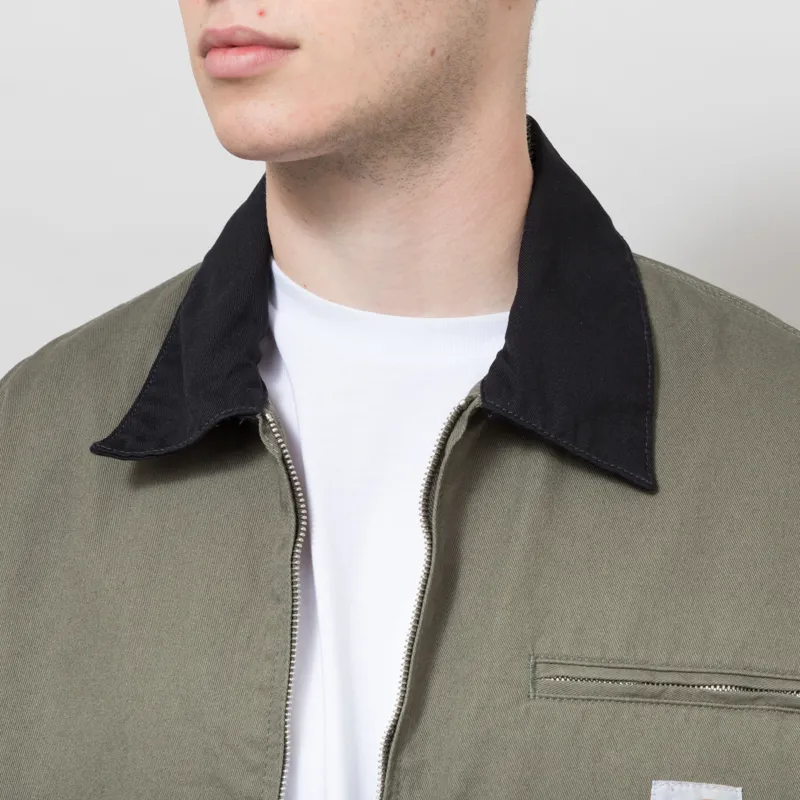 Carhartt WIP OG Detroit Jacket Leaf Black Rinsed-3