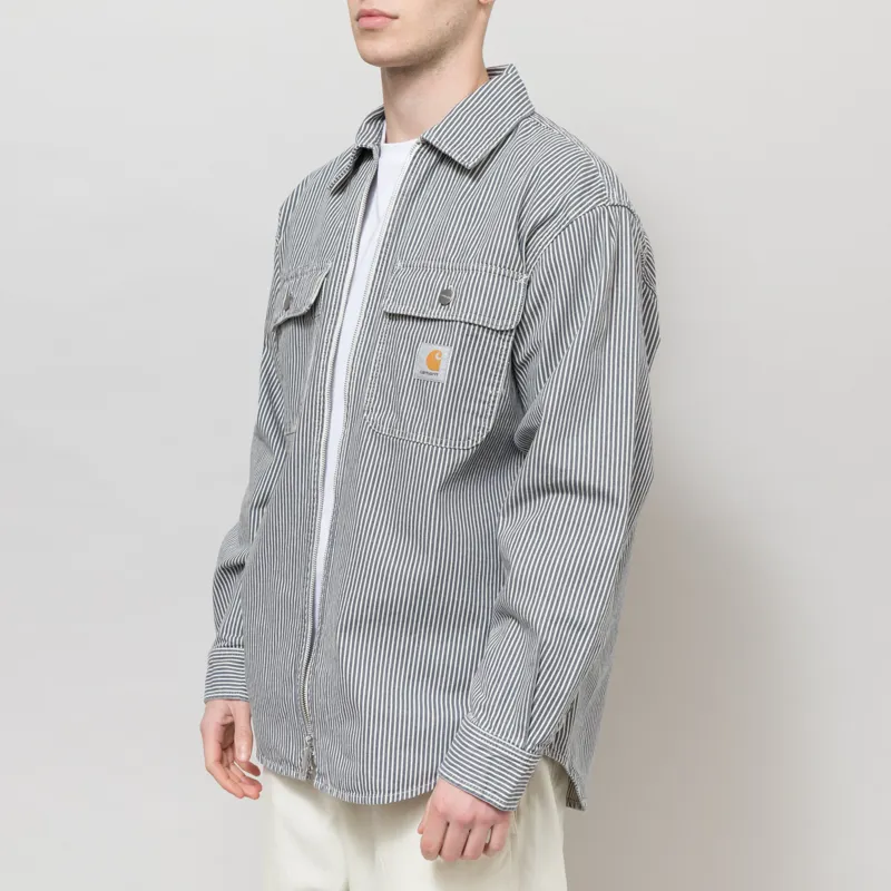 Carhartt WIP Mercer Shirt Jac Graphite Wax Stone Washed-1