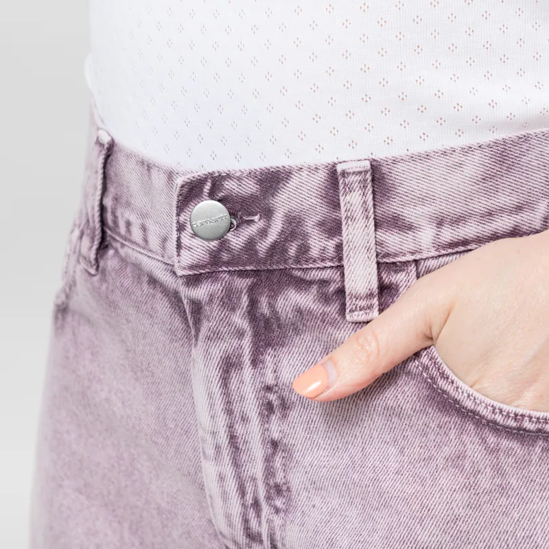 Carhartt WIP Womens Brandon Shorts Cozy Purple Chalk Wash-8