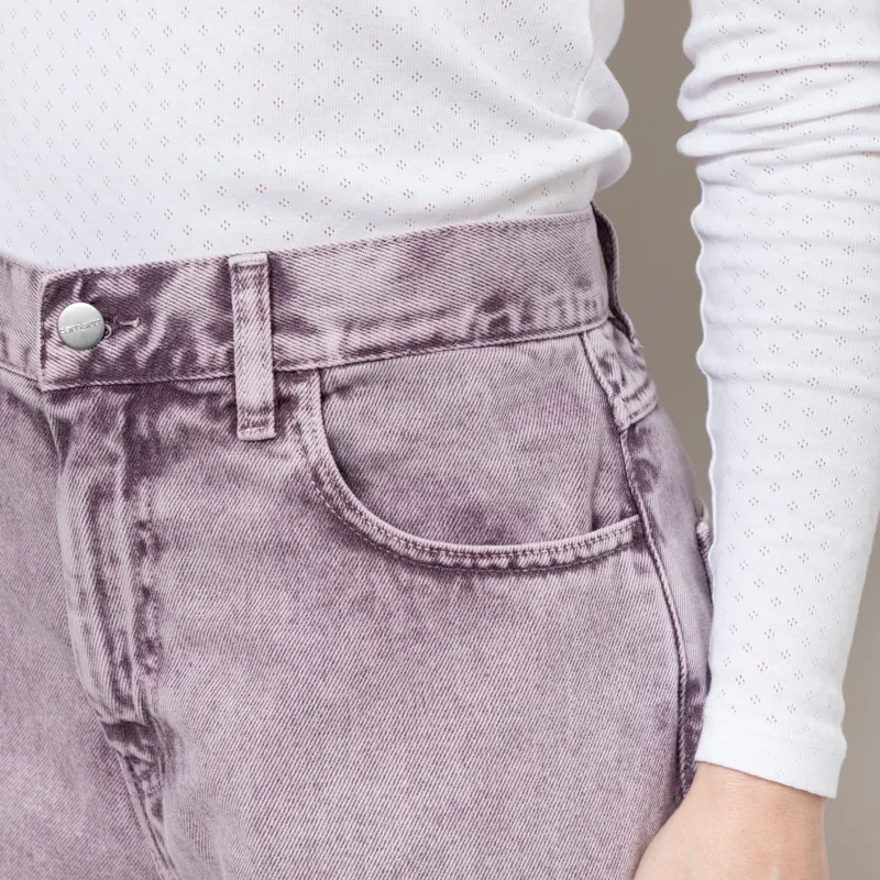 Carhartt WIP Womens Brandon Shorts Cozy Purple Chalk Wash-4