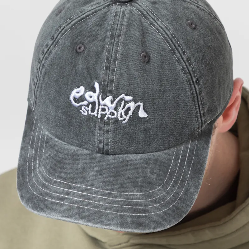 Edwin Soft Washed 6 Panel Cap Black-3