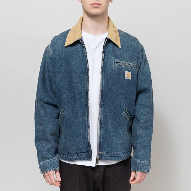 Carhartt WIP OG Detroit Jacket Blue Dusty H Brown Dark Used Wash
