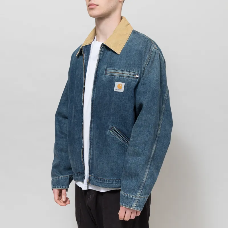 Carhartt WIP OG Detroit Jacket Blue Dusty H Brown Dark Used Wash-1