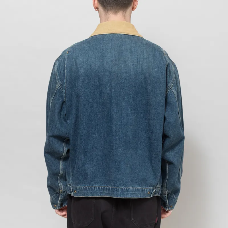 Carhartt WIP OG Detroit Jacket Blue Dusty H Brown Dark Used Wash-2