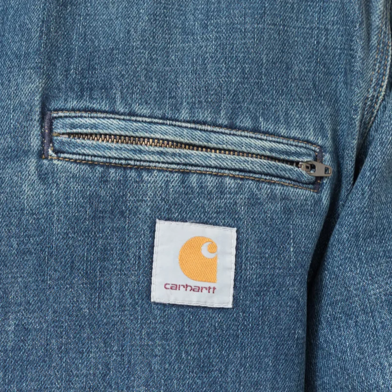 Carhartt WIP OG Detroit Jacket Blue Dusty H Brown Dark Used Wash-4