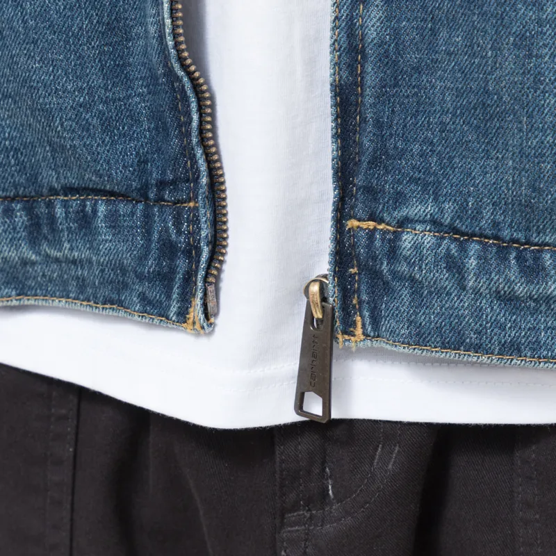 Carhartt WIP OG Detroit Jacket Blue Dusty H Brown Dark Used Wash-9