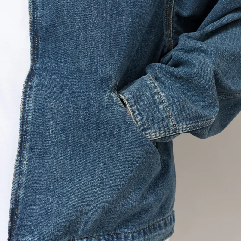 Carhartt WIP OG Detroit Jacket Blue Dusty H Brown Dark Used Wash-6