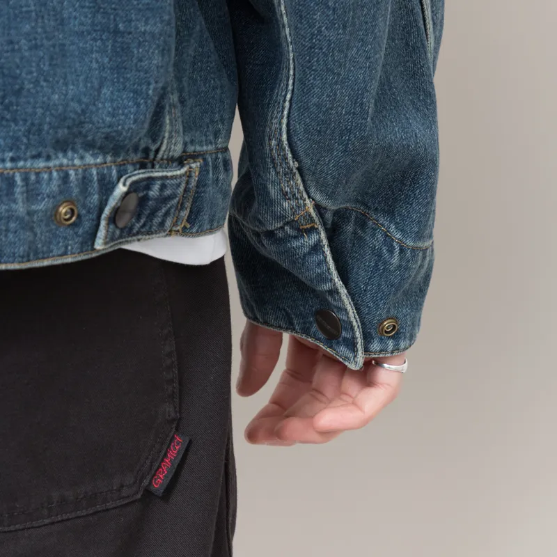 Carhartt WIP OG Detroit Jacket Blue Dusty H Brown Dark Used Wash-10