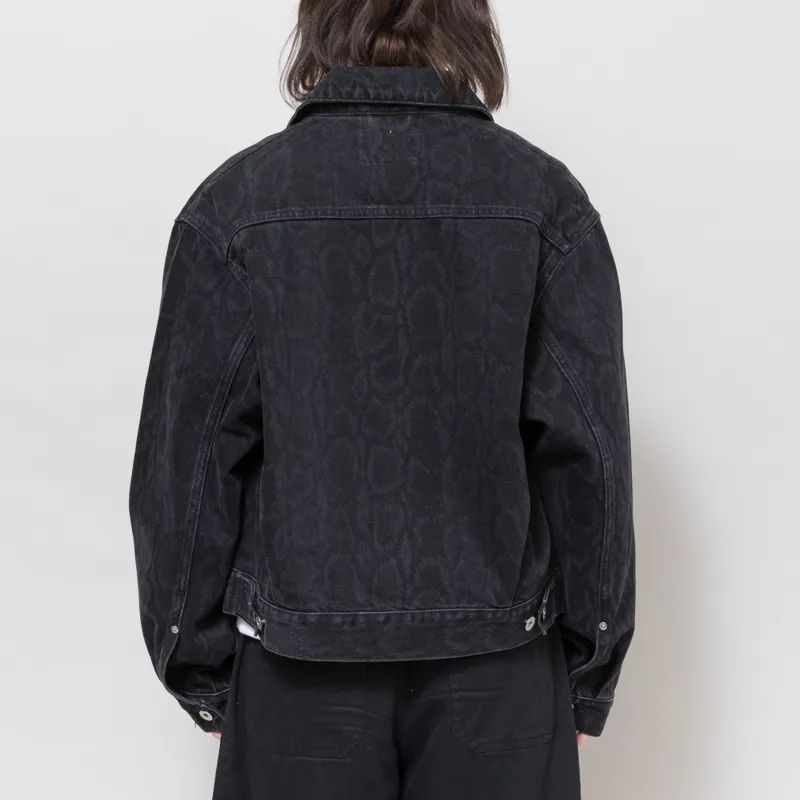 Carhartt WIP Womens Belmar Jacket Snake Camo Black Heavy Stone Wash-2