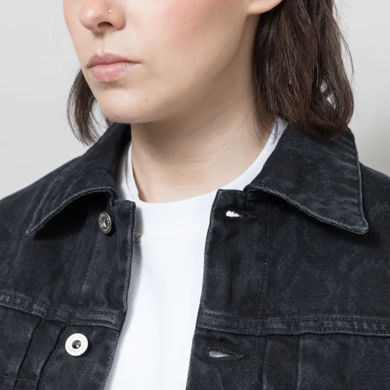 Carhartt WIP Womens Belmar Jacket Snake Camo Black Heavy Stone Wash-3