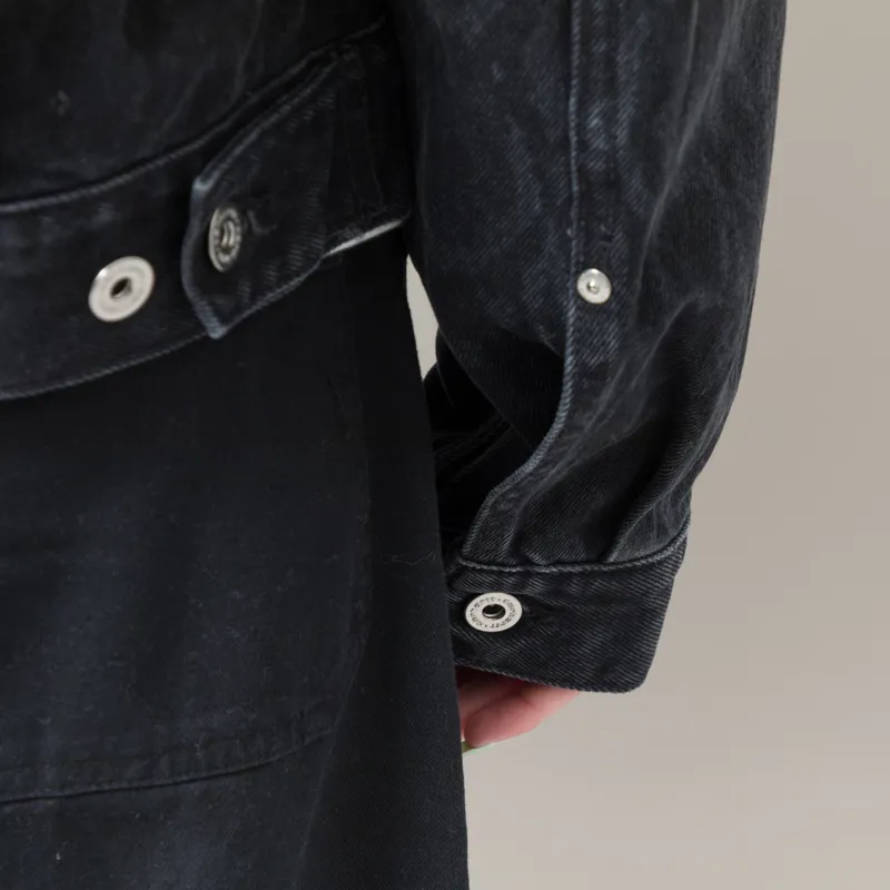 Carhartt WIP Womens Belmar Jacket Snake Camo Black Heavy Stone Wash-9