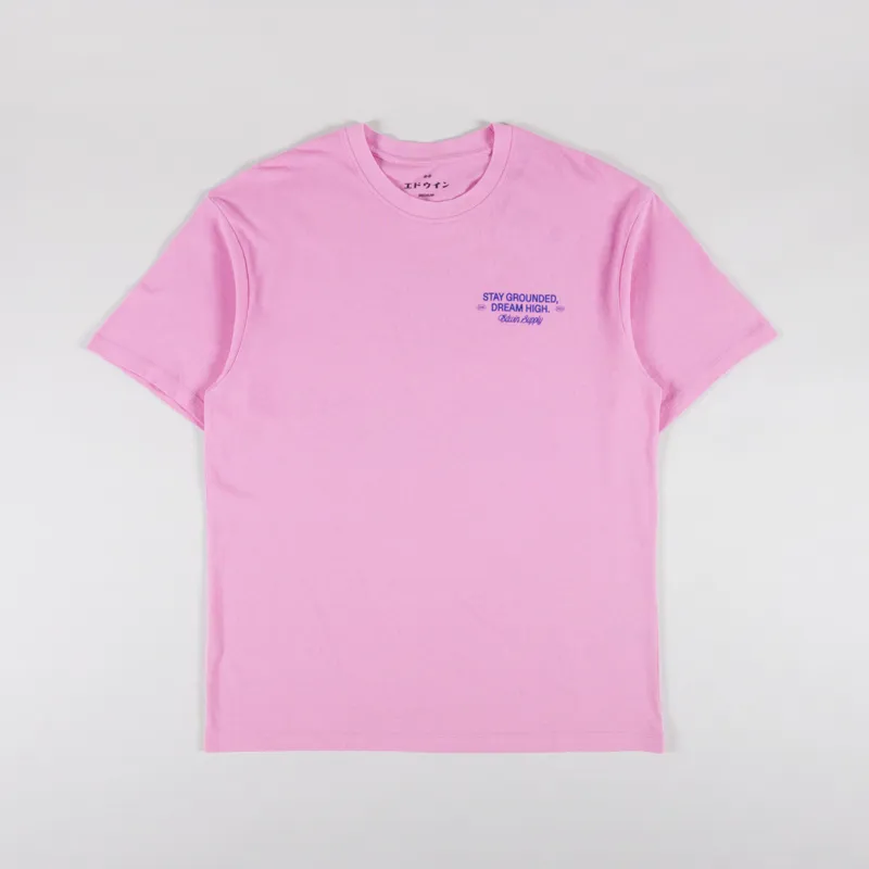 Edwin Laidback League T Shirt Begonia Pink-1