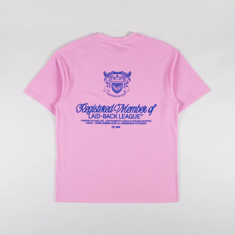 Edwin Laidback League T Shirt Begonia Pink