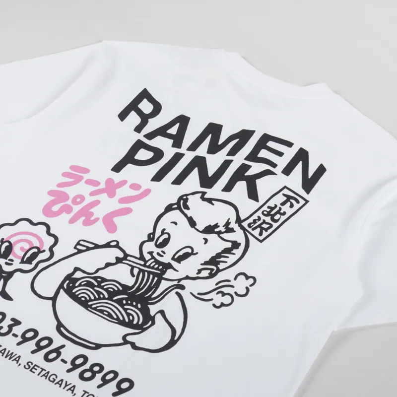 Edwin Ramen Pink T Shirt White-2