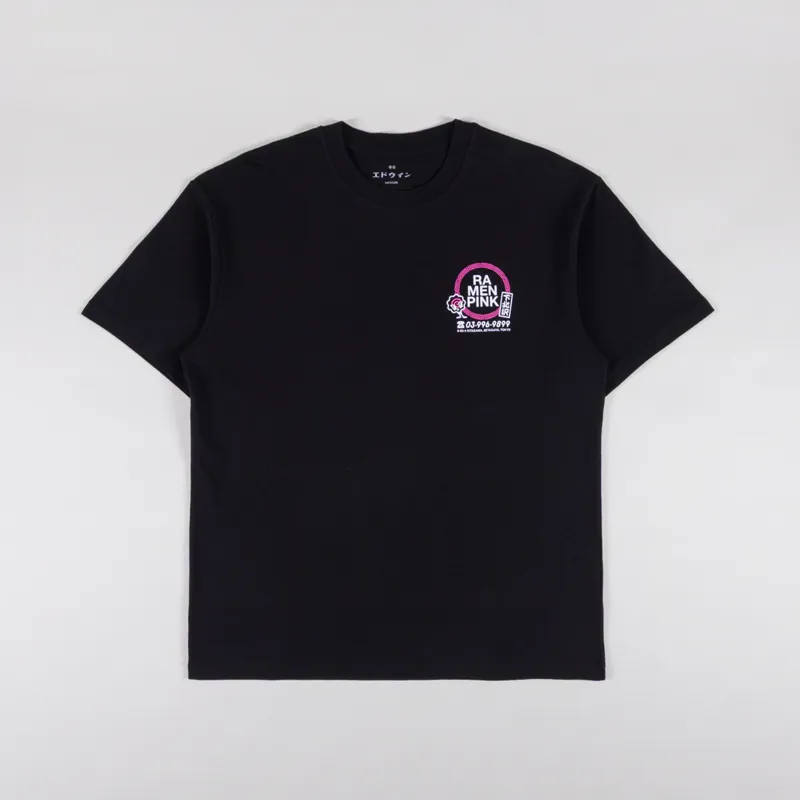 Edwin Ramen Pink T Shirt Black-1