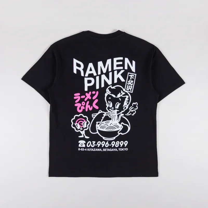 Edwin Ramen Pink T Shirt Black