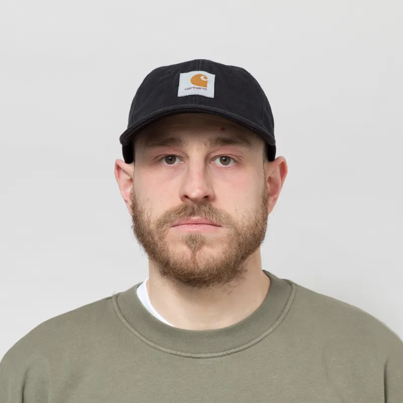 Carhartt WIP Canvas Cap Black Stone Washed-1
