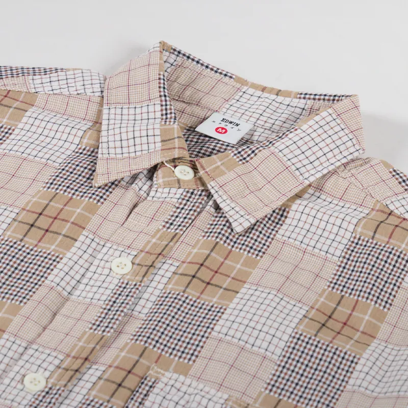 Edwin Work Shirt Beige Brown-2