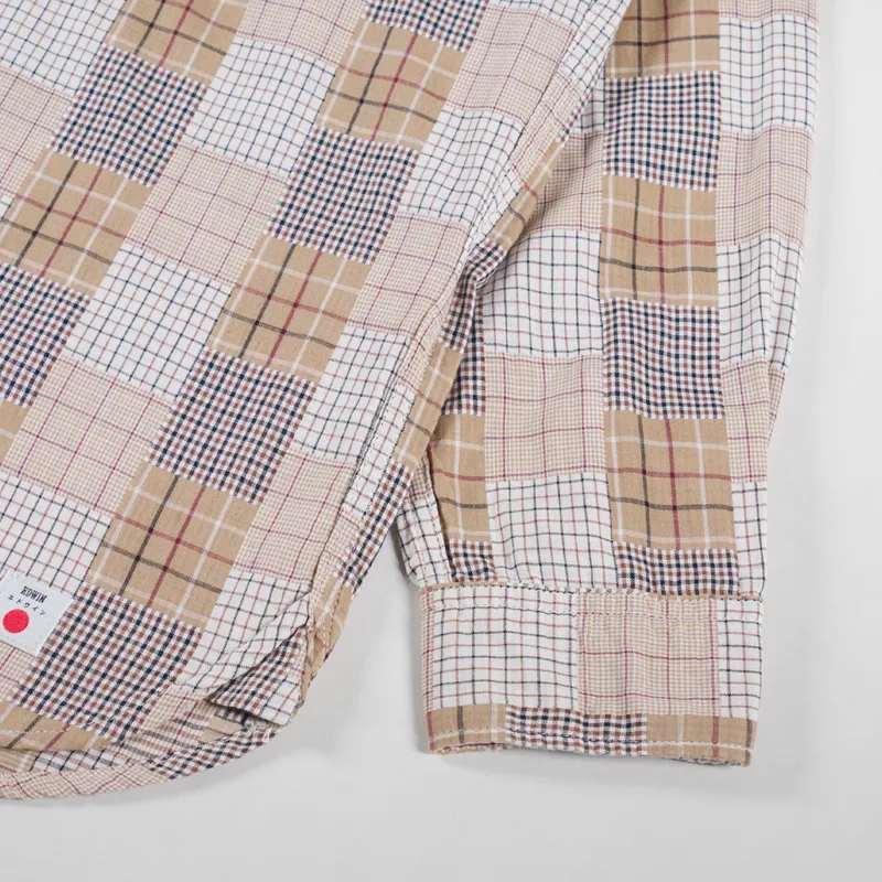 Edwin Work Shirt Beige Brown-4