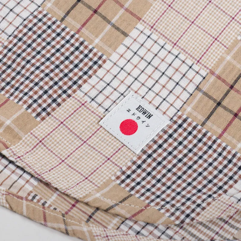 Edwin Work Shirt Beige Brown-5