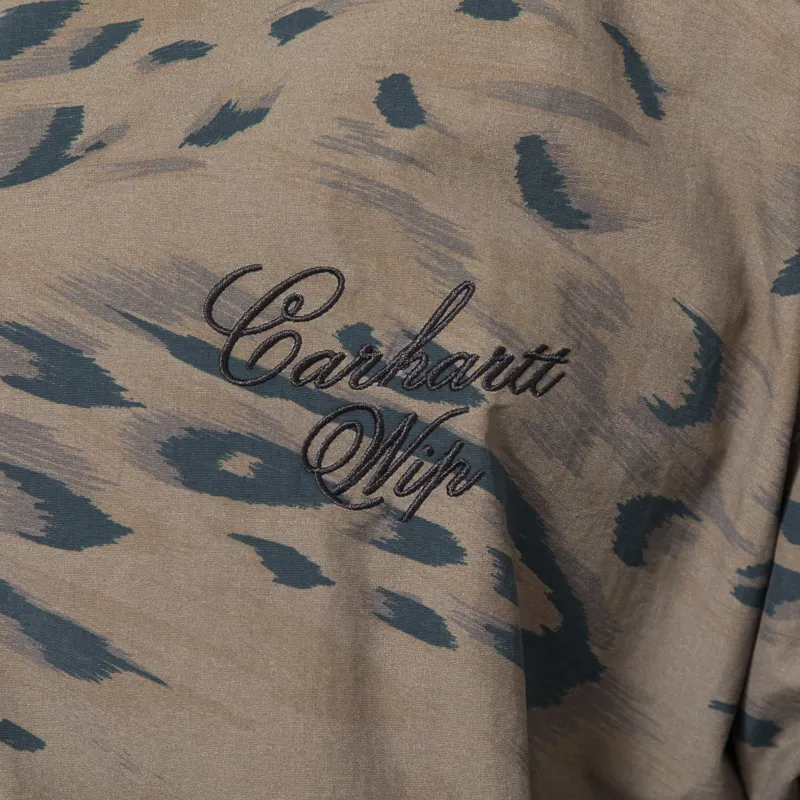 Carhartt WIP Travon Jacket Duck Feather Print Cypress Black-5