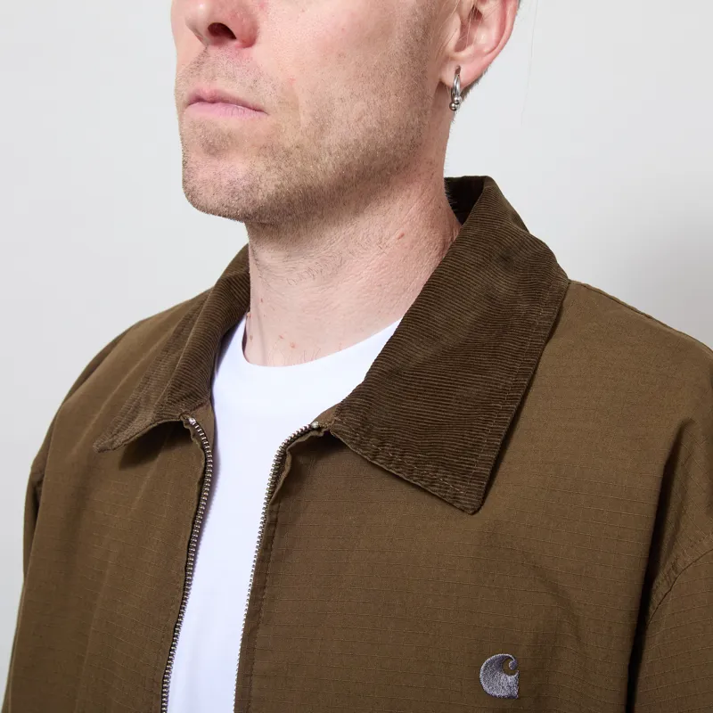 Carhartt WIP Madison Ripstop Jacket Dark Beech Black Garment Dyed-3