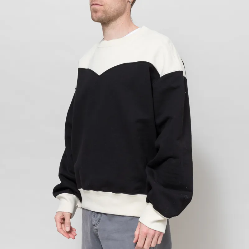 Pointer Brand Crunk 2 Tone Crewneck Buttercream Black-1