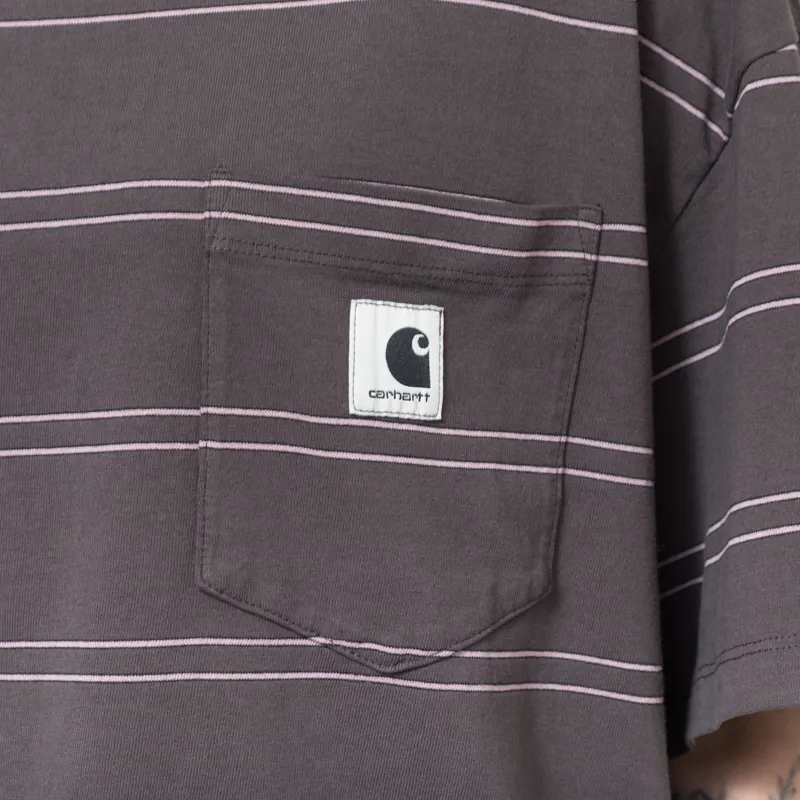 Carhartt WIP Womens Bert Pocket T Shirt Graphite Hortensia-4