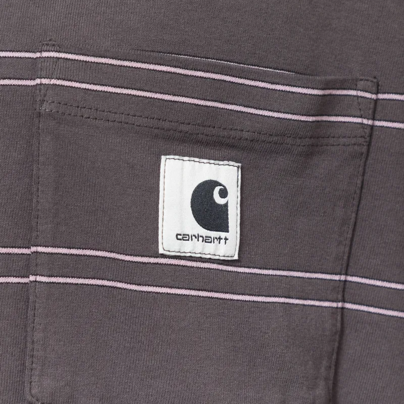 Carhartt WIP Womens Bert Pocket T Shirt Graphite Hortensia-5