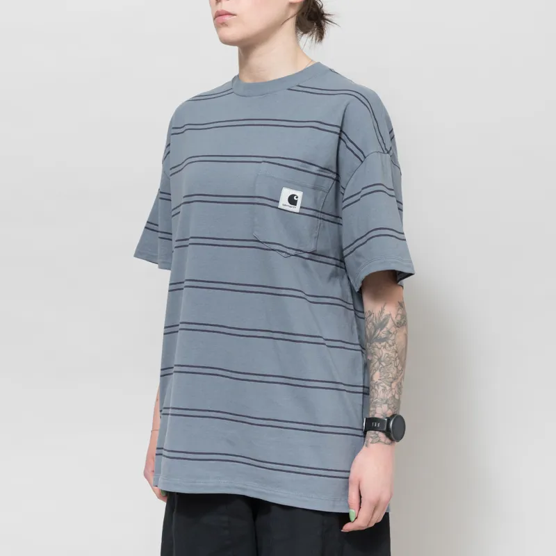 Carhartt WIP Womens Bert Pocket T Shirt Shady Blue Shady Purple-1