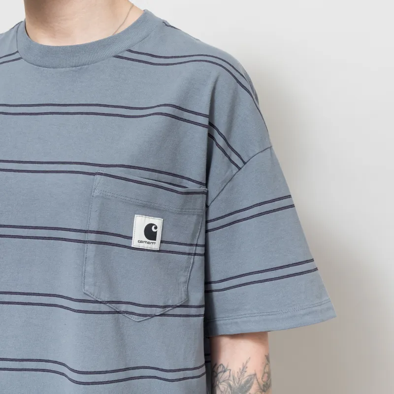Carhartt WIP Womens Bert Pocket T Shirt Shady Blue Shady Purple-4