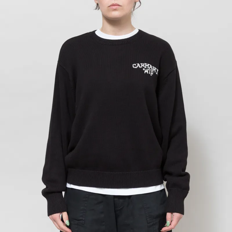 Carhartt WIP Womens Hugging Cats Sweater Black Wax-2