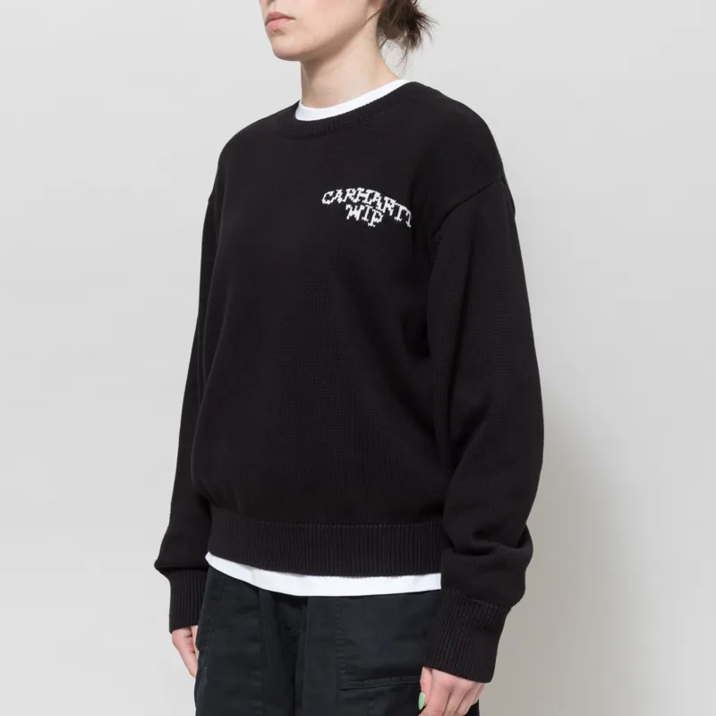 Carhartt WIP Womens Hugging Cats Sweater Black Wax-1