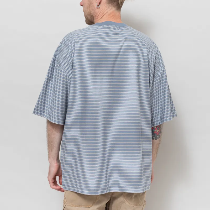Carhartt WIP Dupree T Shirt Striped Shady Blue-2