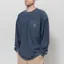 Carhartt WIP Long Sleeve Loose Pocket T Shirt Dark Navy Garment Dyed