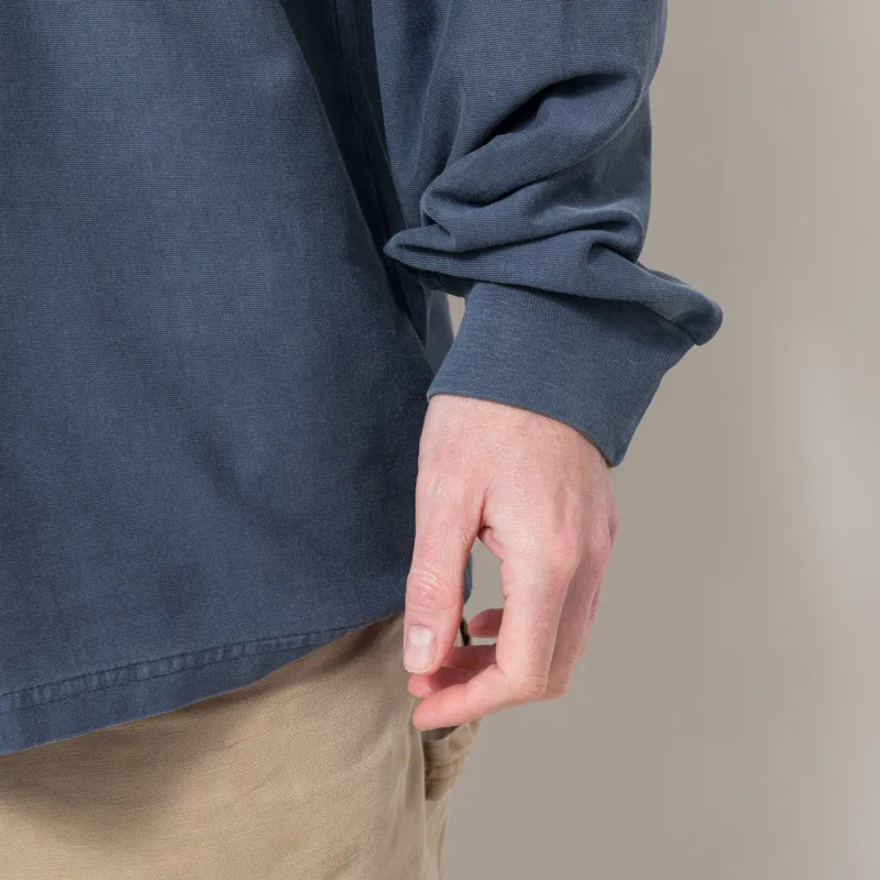 Carhartt WIP Long Sleeve Loose Pocket T Shirt Dark Navy Garment Dyed-5