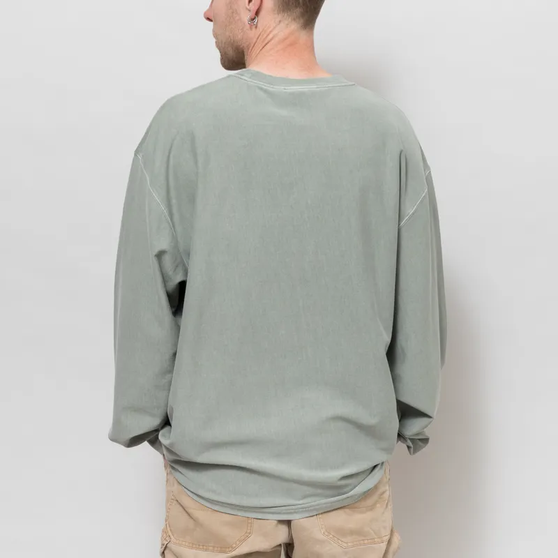 Carhartt WIP Long Sleeve Loose Pocket T Shirt Shady Green Garment Dyed-2