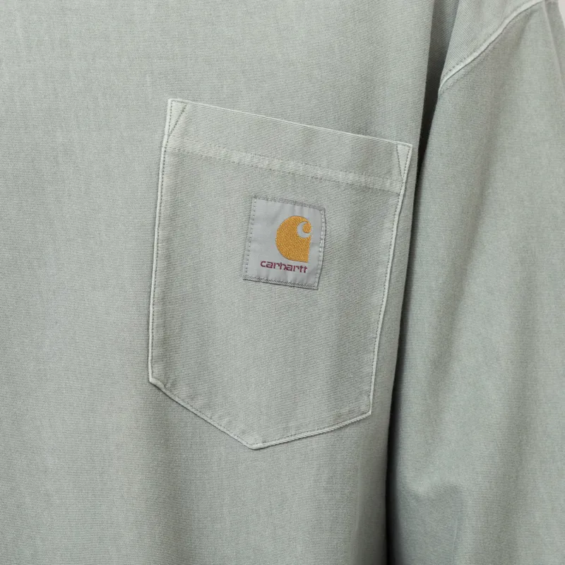 Carhartt WIP Long Sleeve Loose Pocket T Shirt Shady Green Garment Dyed-4