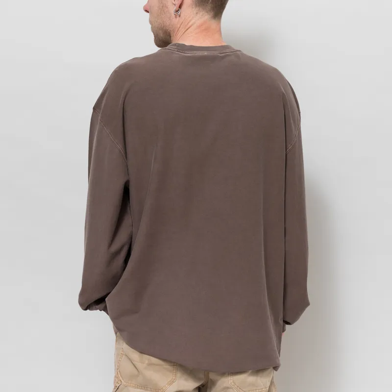 Carhartt WIP Long Sleeve Loose Pocket T Shirt Tobacco Garment Dyed-2