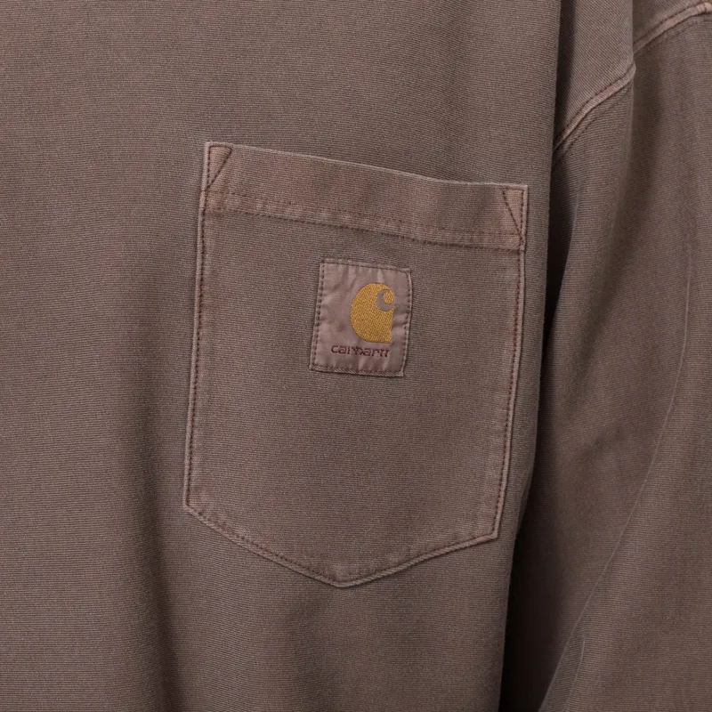Carhartt WIP Long Sleeve Loose Pocket T Shirt Tobacco Garment Dyed-4