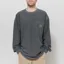 Carhartt WIP Long Sleeve Loose Pocket T Shirt Black Garment Dyed