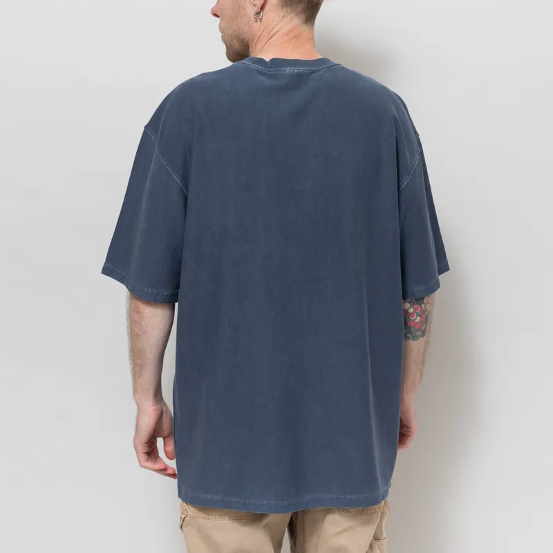 Carhartt WIP Loose Pocket T Shirt Dark Navy Garment Dyed-2