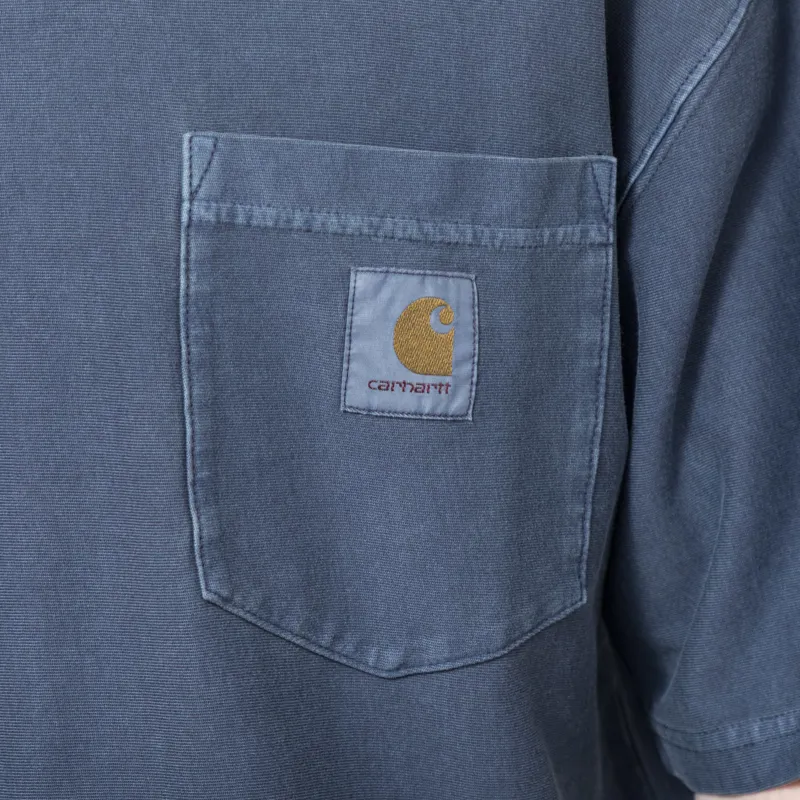 Carhartt WIP Loose Pocket T Shirt Dark Navy Garment Dyed-4