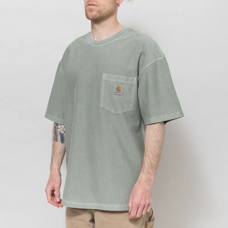 Carhartt WIP Loose Pocket T Shirt Shady Green Garment Dyed-1